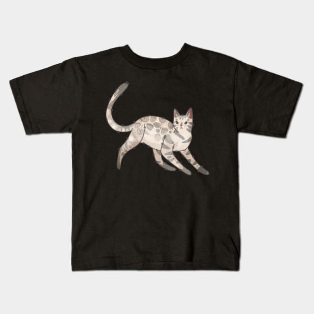 Snow bengal cat Kids T-Shirt by Feline Emporium